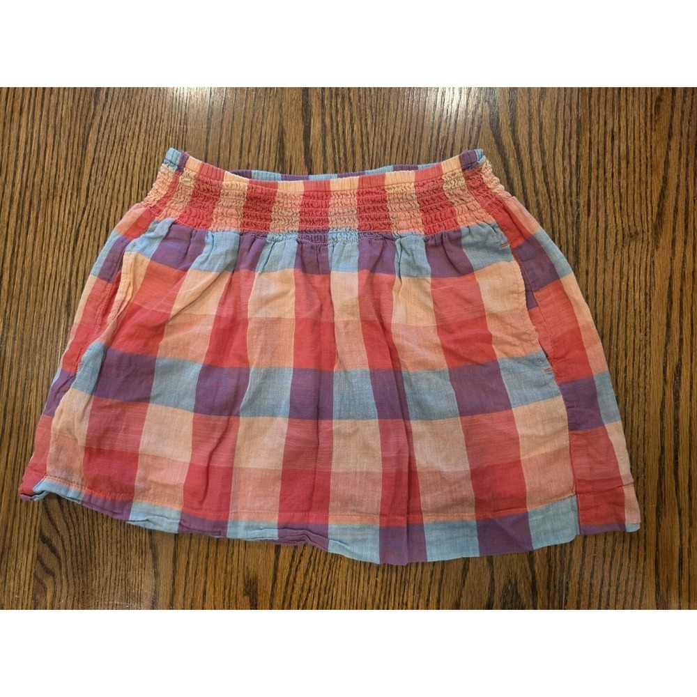 Aeropostale Plaid Smocked Mini Skirt S Y2K Boho‎ Cottagecore Western Indie